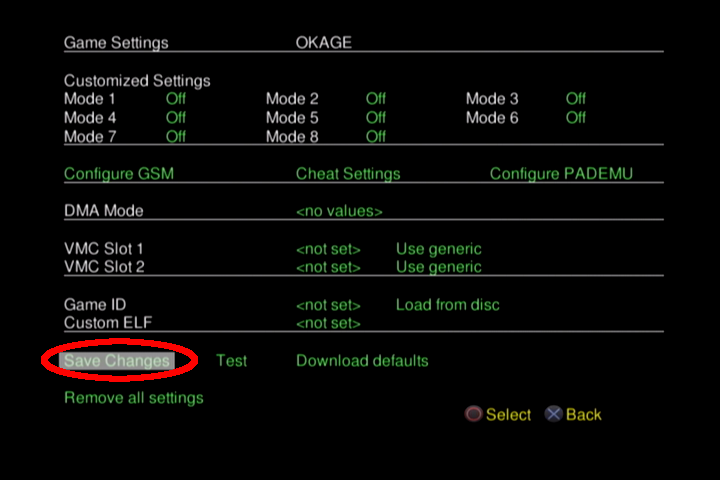 OPLでの改造コード有効化13